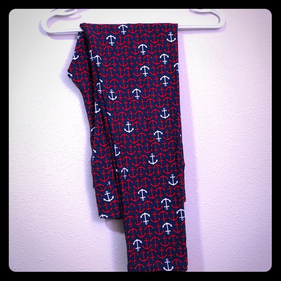 Lularoe Anchor Leggings TC Brand New - Picture 2 of 3